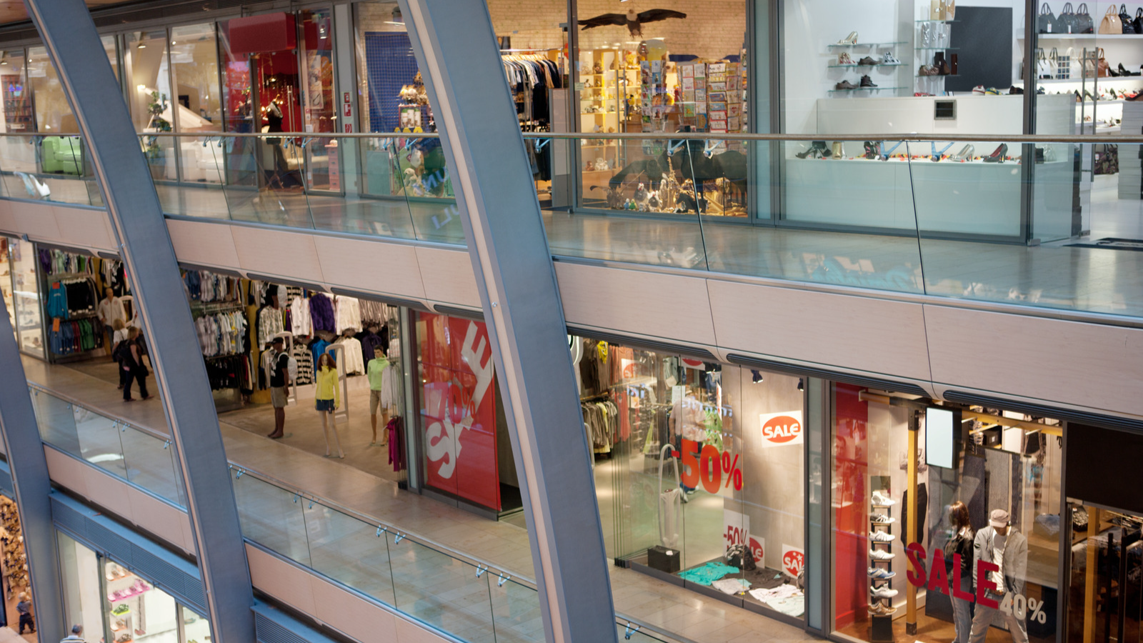 Inside Mall View of Stores