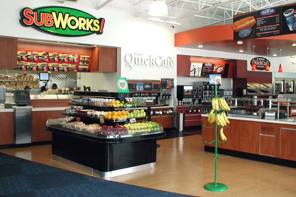 inside a subworks restaurant